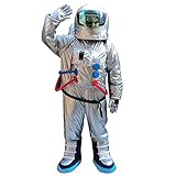 rushopn Astronaut Spaceman Mascot Costume Adult Silver