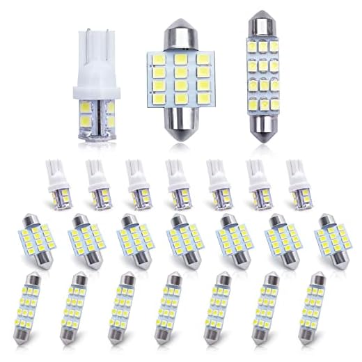 YOGEIER Car Led Bulb, Led Combination Set of 24 Sets, Used for Car Interior/Indoor Map Dome/ Trunk / License Lights, Etc. (White)