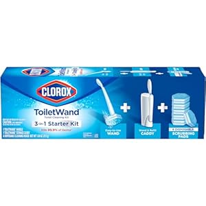 CLOROX Original Cleaning System, ToiletWand, Storage Caddy, 6 Refill Heads, (Package May Vary)