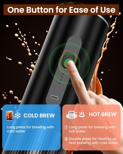 Image of Portable Espresso Maker, Electric Espresso Machine for Travel, Camping, Rechargeable USB-C Mini Coffee Maker for NS Capsule Pods and Ground Coffee, Matte Black