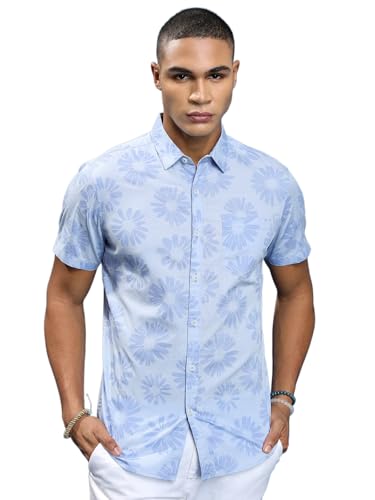 Image of Highlander Men's Slim Fit Shirts | Printed | Half Sleeves | Spread Collar | Casual Shirts | Stylish Shirt