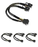 Pcie Splitter Kabel 8 Pin GPU Kabel Buchse auf 6 Pin (6+2) Adapter für GPU Grafikkarte Miner Ethereum ETH Mining-Geräte (23 cm/9 IN') (4)