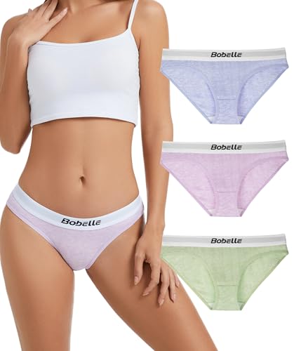 Bobelle Wear Merino Wool Women's Underwear - 3 Pack, Low-rise Hipster Briefs