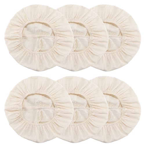 CREATCABIN 6 Pezzo Telo Cestini del Pane Rotondo 9 Pollici Telo Cestini Lievitazione del Pane Telo Cestini Lievitazione in Rattan Naturale Banneton Panetteria Pasta Madre Forniture Cottura Casa 23cm