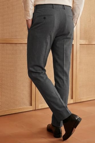 Image of Louis Philippe Men's Slim Fit Classic & Modern Styling Work Ready Textured Formal Trouser