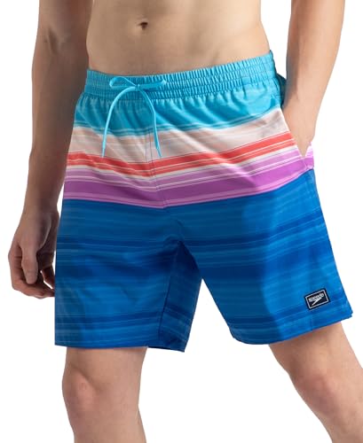 Image of Speedo Men's 4 Way Flex Essential Printed Watershorts with Side Pockets | Water Repellent | Internal Drawcord | Wide Waistband Swimming Trunks