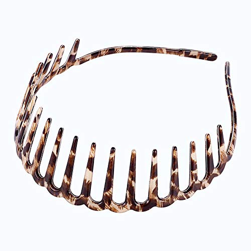 Hyfeel Teeth Comb Headbands Plastic Non-Slip Leopard Simple Fashion Vintage Hard Hair Hoop Band Accessories For Women Girls #TOP2