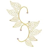 Genérico 2 piezas Pendientes Ear Cuff Diseño Brillante Clip Oreja Sin Perforación Mujer Accesorio Elegante para Fiesta y Uso Diario