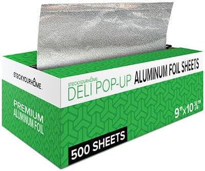 500 hojas de papel de aluminio precortadas para delicatessen, hojas de papel de aluminio emergentes resistentes de 9 pulgadas para restaurantes,