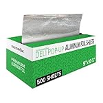 500 Count Pre-Cut Deli Aluminum Wraps - 9 Pop-Up for Restaurants, Disposable for Burritos, Hot Dogs, Sandwiches - Stock Your Home