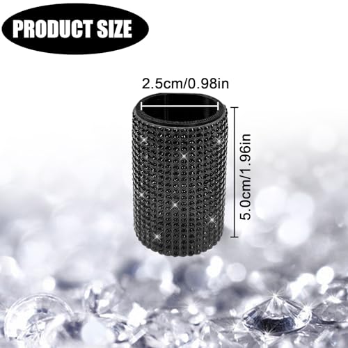Image of Upright Car Chapstick Holder, Bling Insulating Lip Balm Holder,Rhinestone Car Accessories for Women Interior ,Suitable for Most Vehicles. (Black)