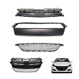 Dart Front Bumper Cover Molding & Upper & Lower Grille Set Replacement for 2013 2014 2015 2016 Dod-ge Dart 3Pcs