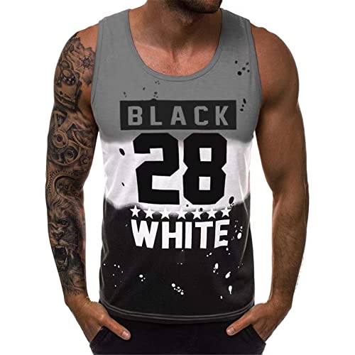 Camiseta Tirantes Hombre Gym Casual Camisetas Sin Mangas Bodybuilding Entrenamiento Fitness Tank Top Gris L