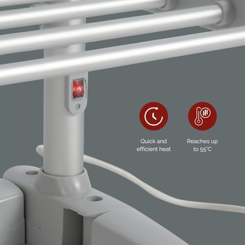 Rediffusion Clothes Airer, 3 Tier, Electric, 36 Heated Rails, 21m Hanging Space, 30kg Weight Capacity, Indoor Airer, Energy Efficient, 147 x 73 x 70cm, Silver - REDH08 - Image 9