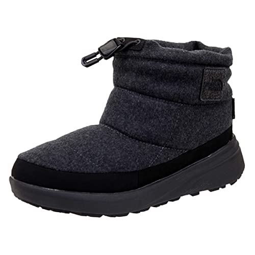 防寒ブーツ W Nuptse Bootie WP Logo Short ウィメンズ ヌプシ ブーティ ウォータープルーフ ロゴ ショート レディース NFW52280 ミックスグレー/TNFブラック 24.0 cm
