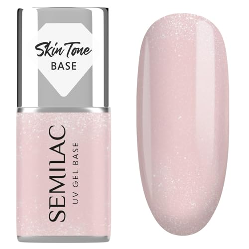 Semilac Skin Tone Cover Base Glitter Beige 7 ml