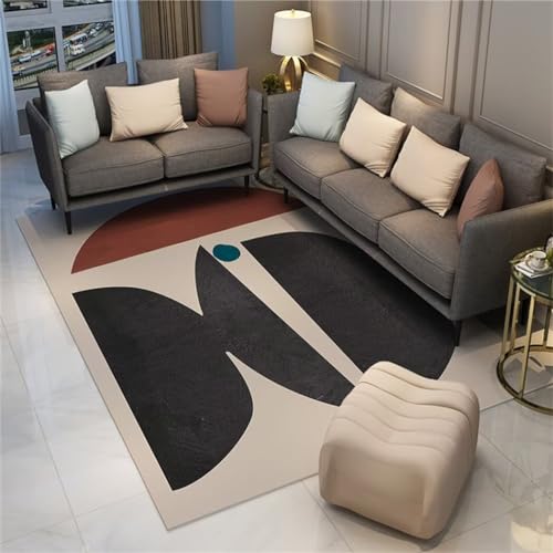 Tapis moquette intérieure salon noir 160x230 moderne lavable
