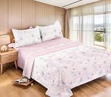 PACK DE 4 ELEMENTOS - Consta de una sábana encimera de 250 x 270cm, una bajera ajustable de 180x200cm con 28cm de bolsillo y dos fundas de almohada de 50 x 100cm. Perfecto para un refrescamiento instantáneo de su ropa de cama.