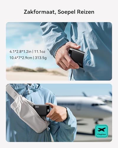 INIU Power Bank, 20000 mAh 22,5 W Snel Opladen Powerbank, USB-C in & out Externe Batterij, Klein maar Sterk Draagbare Oplader voor iPhone 17 16 15 Pro Samsung S25 S24 etc