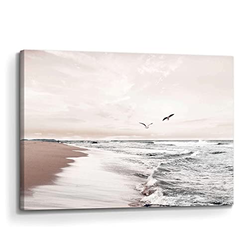 arttitue Canvas Beach Wall Art Bedroom: Large Living Room Seaside Ocean Wave Picture Coastal Sea Scene Painting Print Decor Relaxing Seascape Artwork for Home Office