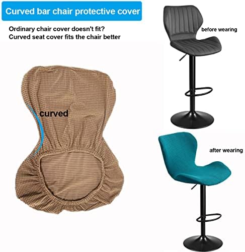 Set of 2 Elastic Bar Stool Covers with Low Back Modern Swivel ChairsProtectors Elegant Kitchen & Dining Room Seat Covers 4 Pieces & Easy to Clean.