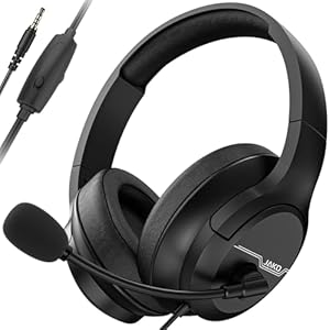 Gaming Headset for Xbox One, PS5, PS4, PC, Sega Game Gear and Other Devices with 3.5mm Audio Jack, plug and play, Gaming Headphones for Nintendo Switch with Clearing Mic, Folding Desig (Black)