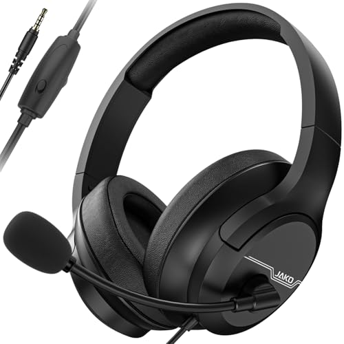 Gaming Headset for Xbox One, PS5, PS4, PC, Sega Game Gear and Other Devices with 3.5mm Audio Jack, plug and play, Gaming Headphones for Nintendo Switch with Clearing Mic, Folding Desig (Black)