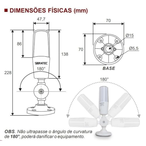 Torre Luminosa LTA-505N 3 cores LED | Sinalização Contínua + Alarme Sonoro 220V