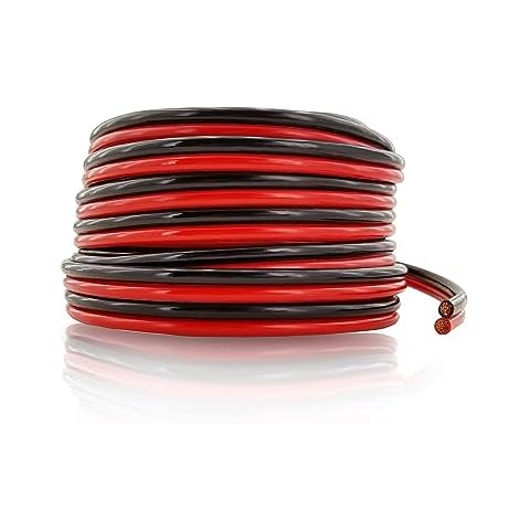 GS Power Flexible 10 AWG (American Wire Gauge) 50 Feet Stranded Oxygen Free Copper Red/Black Bonded Zip Cord Cable for Car Audio Stereo Amplifier 12Volt Automotive Harness LED Light Wiring Cover