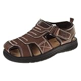 Avalanche Mens Closed Toe Strap Adjustable Summer Beach Waterproof Fisherman Sandal Watershoe, Pecan Brown, 9.5
