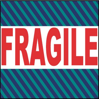 NMC National Marker Corp. LR14AL Labels, Shipping and Packing, Fragile, 4 Inch X 4 Inch, PS Paper, 500/Roll