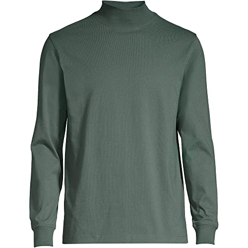 Lands' End Gola rolê masculina Super-T, Verde floresta profundo, Small