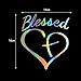 KANWAWO Fashion Car Sticker Creative Blessed Cross and Heart Christians Decal Vinyl Sticker|Cars Trucks Vans Walls Laptop Car Styling (2pcs Blessed Cross and Heart Christians, 160 x 140 mm)
