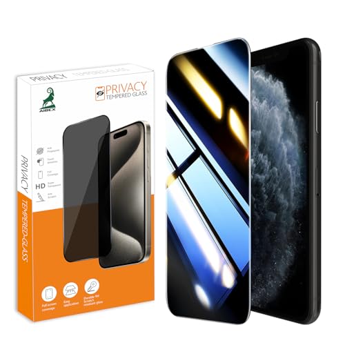 Image of AIBEX Privacy Tempered Glass for Apple iPhone 11 / Apple iPhone XR| 9H Hardness | Anti-Spy Screen Guard | Anti-Fingerprint | Edge-to-Edge Privacy Protection | Bubble-Free Installation