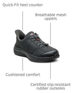 Dr. Comfort Jay Mens Hands-Free Slip-On Athletic Walking Shoes, Diabetic Orthopedic Sneakers with Arch Support