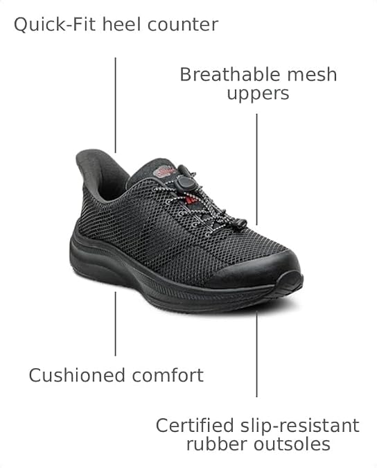 Dr. Comfort Jay Mens Hands-Free Slip-On Athletic Walking Shoes, Diabetic Orthopedic Sneakers with Arch Support
