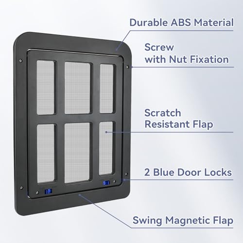 NAMSAN Dog Screen Door, Flap Opening 11.2 x 14.4 inches, Dog Door for Screen Door, Large Pet Door for Sliding Gate, Magnetic Self-Closing, Lockable, Black by Namsan - Image 6
