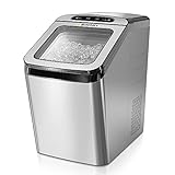 Euhomy Nugget Ice Maker Countertop, Opal Ice Maker 26lb/day, Self-cleaning & Auto Water Refill Pellet ice maker, Sonic Ice Maker with Ice Scoop, Pebble Ice Maker Perfect for Home/Kitchen/Office/Party.