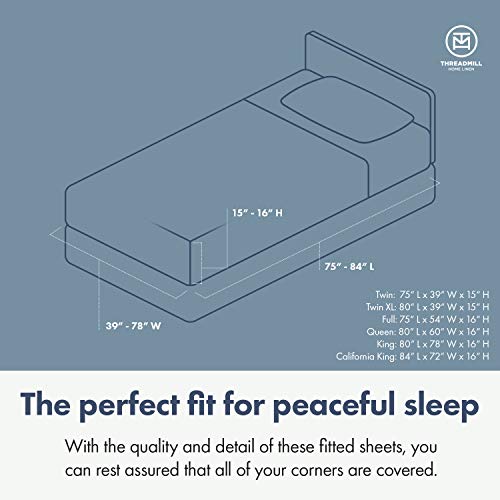 Threadmill 100% Cotton Sheets for Queen Size Bed - 600 Thread Count Queen Bed Sheets Set with 16” Deep Pocket - Damask Stripe Sateen Weave 4-Piece Bedding Set with Cooling Effect, Moonrock Grey by Threadmill - Image 4
