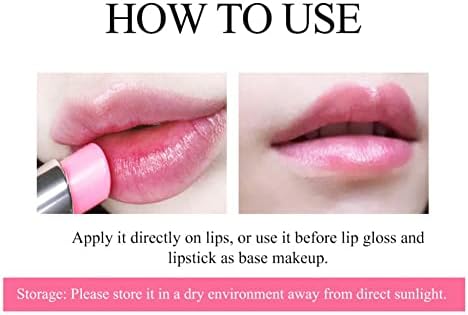 Allbestaye Hyaluronic Acid Rose Lip Balm Lip Plumper Beeswax Jojoba Oil 100% Natural Lip Tinted Lipstick Lip Care (pink)