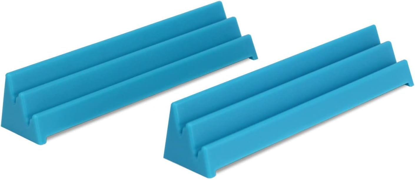 Playing Card Holder and Domino Rack for Hands Free Game Play and Board Game Organization (Card Tamers - Set of 2, Aqua Blue)