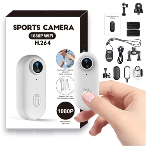 Winnes 1080P Wearable Mini Action Camera EIS Stabilization,120° Wide Angle Lens, Waterproof 30M Underwater, Hands-Free, WiFi, Vlogging POV Video Recorder Cycling, Motorbike Helmet Sports Camera