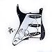 Musiclily 11 Hole SSS Prewired Loaded Pickguard with Alnico 5 Single Coil Pickups Set for Strat ST Style Electric Guitar, 3Ply Black