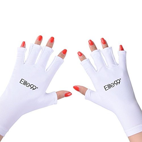 Elite99 Nails UV Shield Glove Anti UV Glove for Gel Manicures with UV/LED Lamps - White Elite99 Nails UV Shield Glove Anti UV Glove for Gel Manicures with UV/LED Lamps - White