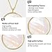 COZLANE 14k Gold Plated Mother of Pearl Shell Pendant Necklaces | Double Sided Round Pendant Necklace Cute Necklaces for Women