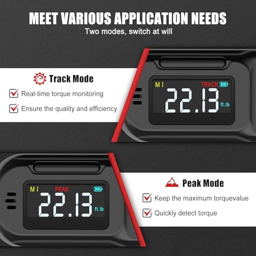 Image of VANPO Digital Torque Wrench 1 /4-Inch 1.11-22.13 ft-lb /1.5-30 Nm for Bike | ±2% Accuracy, Electronic Torque Wrench with LCD Display, Audible & Color Feedback, for Spark Plug & Precision Instruments