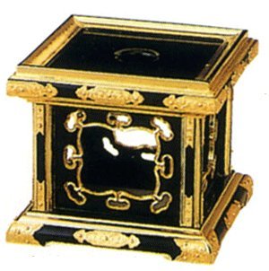 京仏壇はやし 仏具 八ツ猪目りん台 (浄土真宗 大谷派用) 木製 黒面金 金具打 3寸