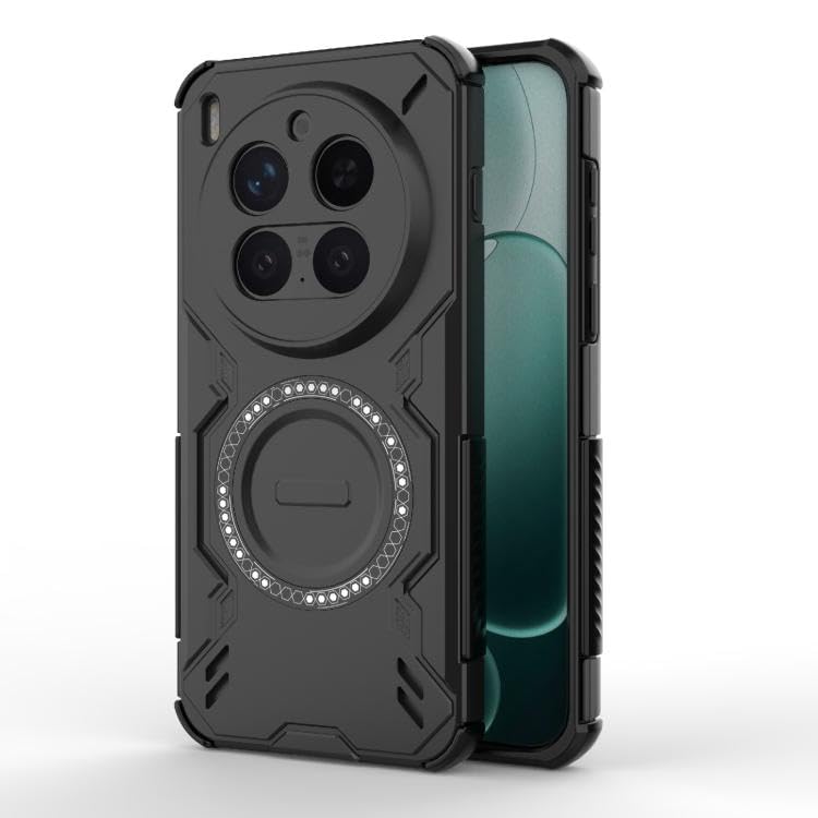 Image of Shockproof Defender Double Layer Lightweight Protective Case Cover for vivo X300 Pro 5G (Strong Hard PC + Soft TPU, Black)