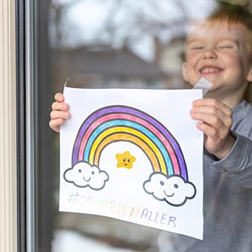 cobee Happy Star Stickers, 20 Sheet 1000 Pcs Colorful Happy Star Stickers, Rainbow Smiling Star Sticker, Happy Star Reward Stickers for Teachers Parents Kids Craft Decoration