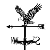 TNKBREEZE Weißkopfseeadler Wetterfahne Wildtier Metall Windfahne Vintage Schwarze Eisen Windrichtungsanzeiger für Außen Garten Hof Dach Bauernhof und Terrasse Dekoration
